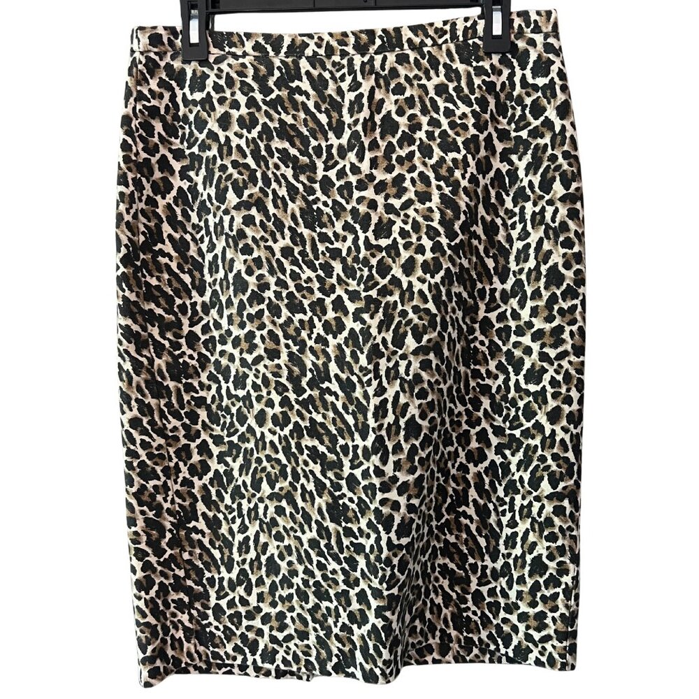 J.Crew Leopard Print Pencil Skirt Size 6